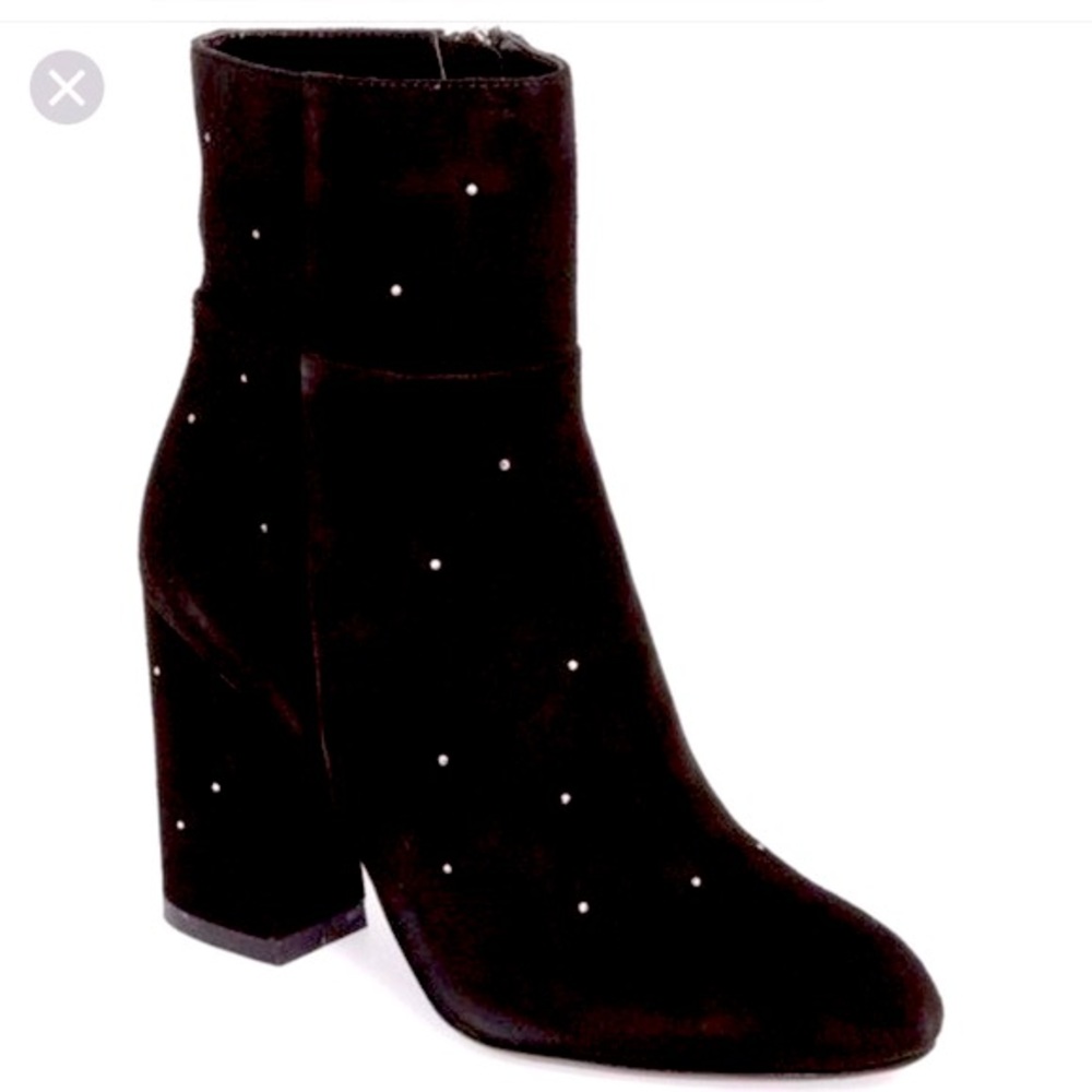 REVOLVE Raye Black Suede Crystal Embellished Booties 6